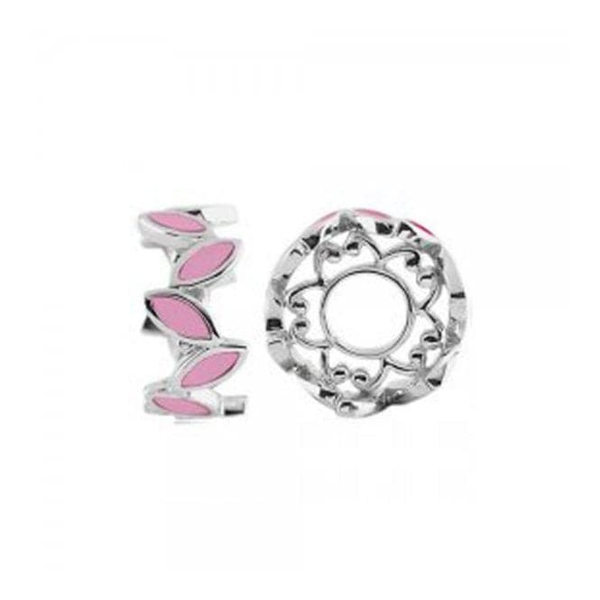 Silver Wheel with Pink Enamel Leaves S427PNKStorywheelsS427PNK