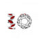 Silver Wheel with Red Enamel Leaves S427REDStorywheelsS427RED