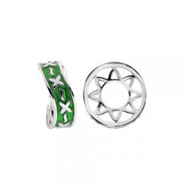 Silver Wheel with Transparent Green EnamelStorywheelsS412GRN