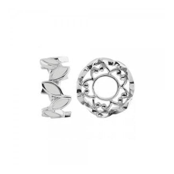 Silver Wheel with White Enamel LeavesStorywheelsS427WHT