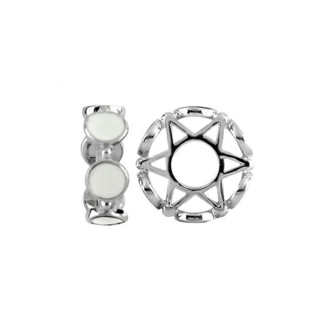 Silver &amp; White Enamel Circle Stacking Wheel Charm S421WHTStorywheelsS421WHT