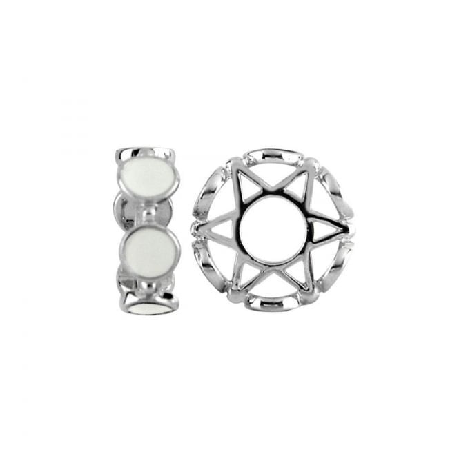 Silver & White Enamel Circle Stacking Wheel Charm S421WHTStorywheelsS421WHT