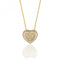 Silver Yellow Gold Heart Pave Set Cubic Zirconia Chain Pendant SPG0052YSilver & CoSPG0052Y