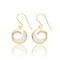 Silver Yellow Gold Plated Mother of Pearl Cubic Zirconia Earrings SEG0087YSilver & CoSEG0087Y