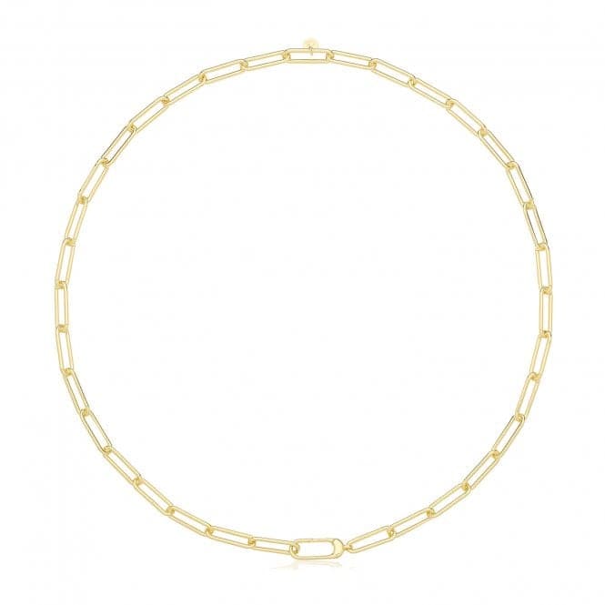 Silver Yellow Gold Plated Paperclip Link Necklace G3403GPAcotis Silver JewelleryTH - G3403GP