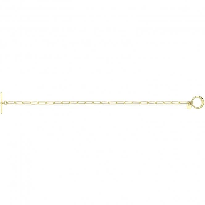 Silver Yellow Gold Plated T - Bar Paperclip Link Bracelet G2704GPAcotis Silver JewelleryTH - G2704GP