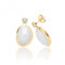 Silver Yellow Gold Plated White Moon Stone Cubic Zirconia Earrings SEG0090YSilver & CoSEG0090Y
