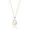 Silver Yellow Gold Plated White Moon Stone Cubic Zirconia Pendant SPG0075YSilver & CoSPG0075Y