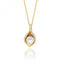 Silver Yellow Plated Shell Design Pearl Cubic Zirconia Chain Pendant SPG0051YSilver & CoSPG0051Y