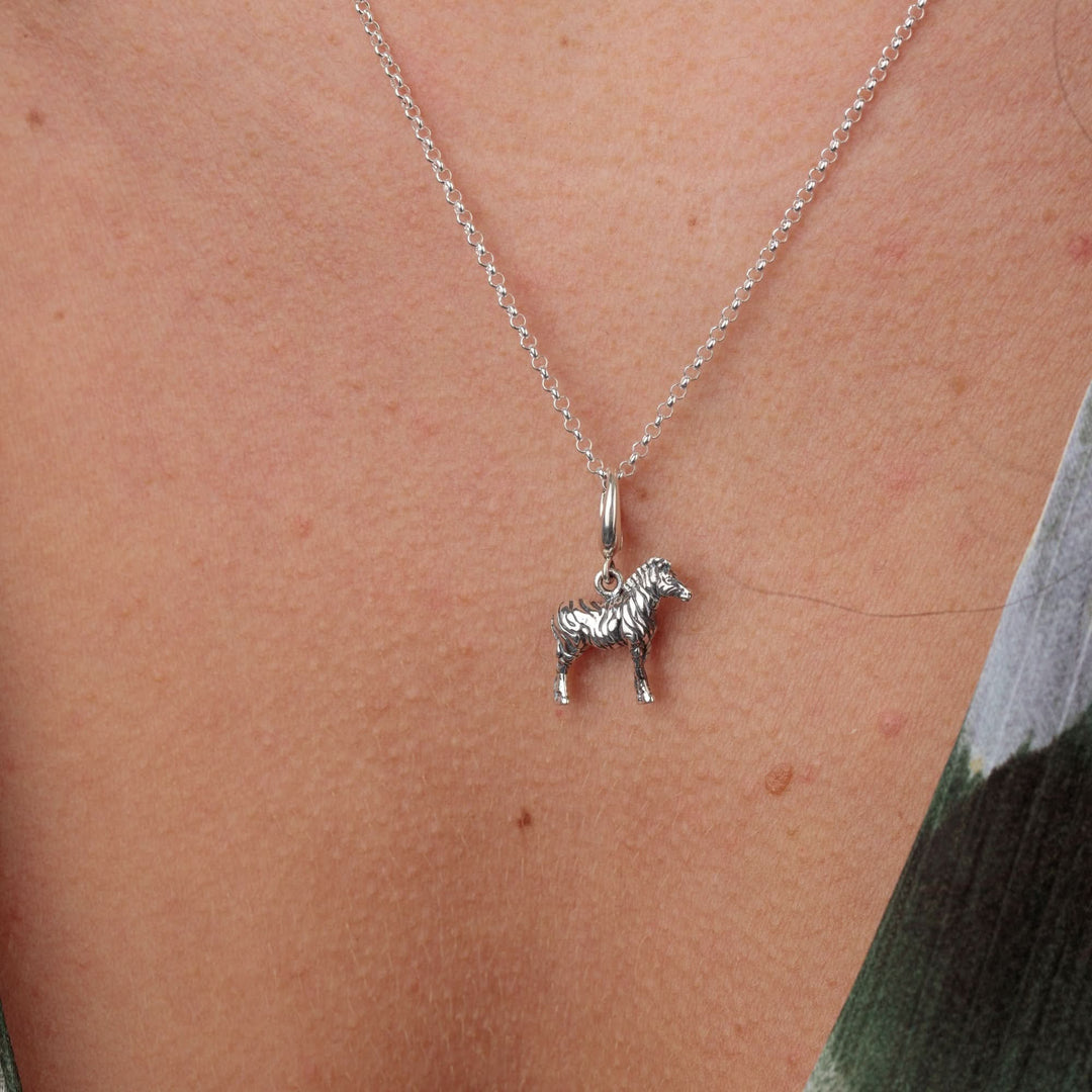 Silver Zebra Charm CSZB