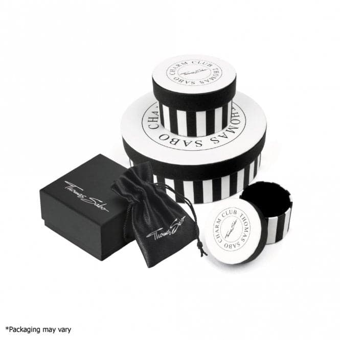 Silver Zirconia Black Fleur - De - Lis Necklace KE2002 - 643 - 11 - L50VThomas Sabo Sterling SilverKE2002 - 643 - 11 - L50V