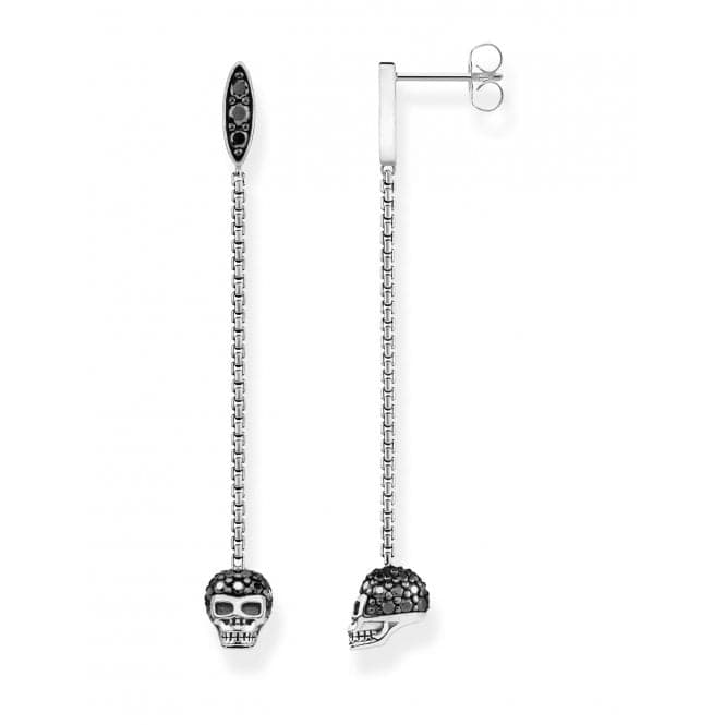 Silver Zirconia Black Skull Earrings H2164 - 643 - 11Thomas Sabo Sterling SilverH2164 - 643 - 11