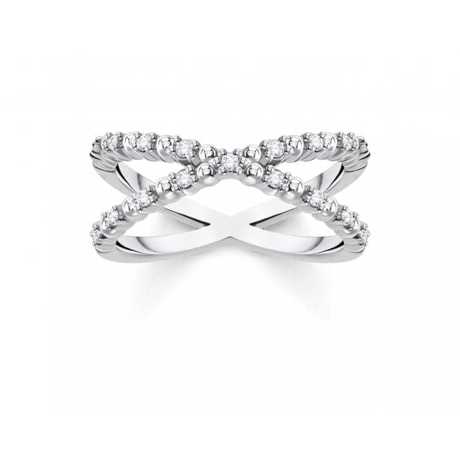 Silver Zirconia Criss Cross Ring TR2318 - 051 - 14Thomas Sabo Charm Club CharmingTR2318 - 051 - 14 - 48