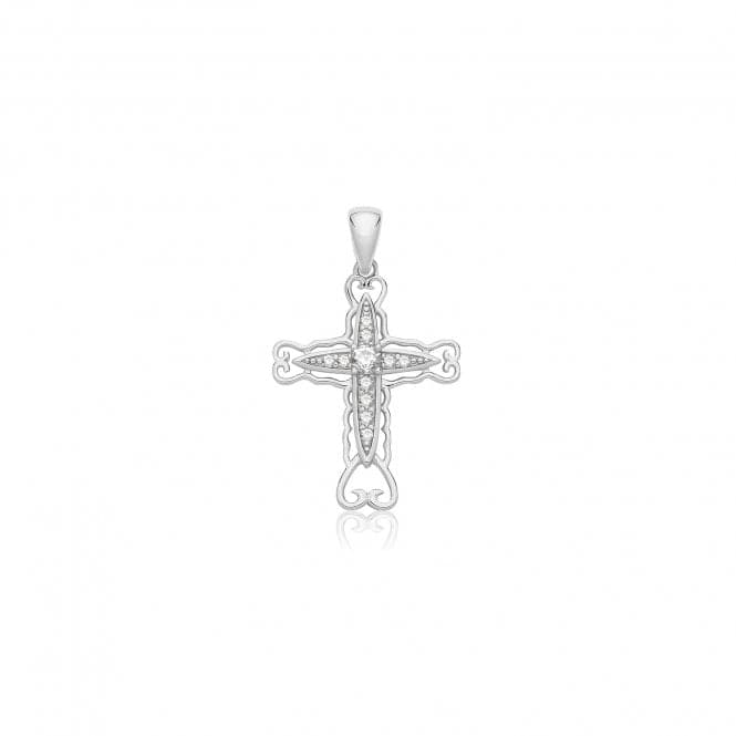 Silver Zirconia Cross G61157Acotis Silver JewelleryTH - G61157