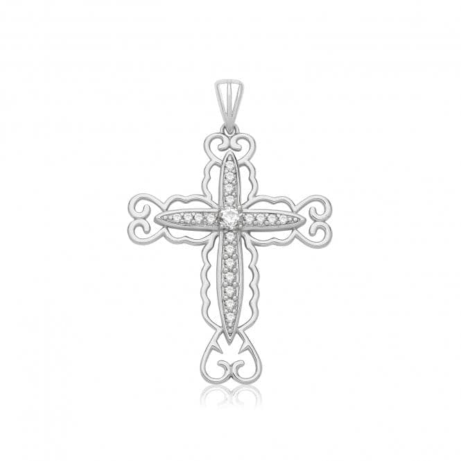 Silver Zirconia Cross G61159Acotis Silver JewelleryTH - G61159