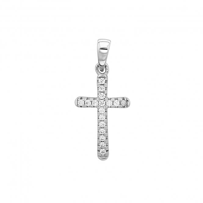 Silver Zirconia Cross Pendant G61009Acotis Silver JewelleryTH - G61009