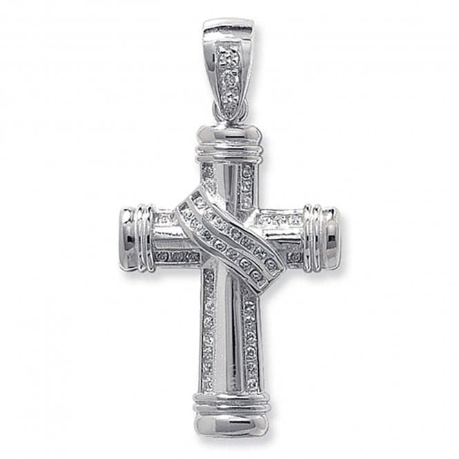 Silver Zirconia Cross Pendant G6108Acotis Silver JewelleryTH - G6108