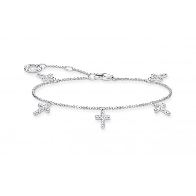 Silver Zirconia Dangling Crosses Bracelet A2004 - 051 - 14 - L19vThomas Sabo Charm Club CharmingA2004 - 051 - 14 - L19v