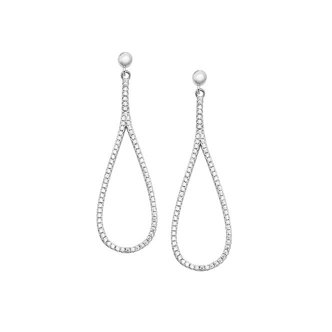 Silver Zirconia Drop Earrings G51138Acotis Silver JewelleryTH - G51138