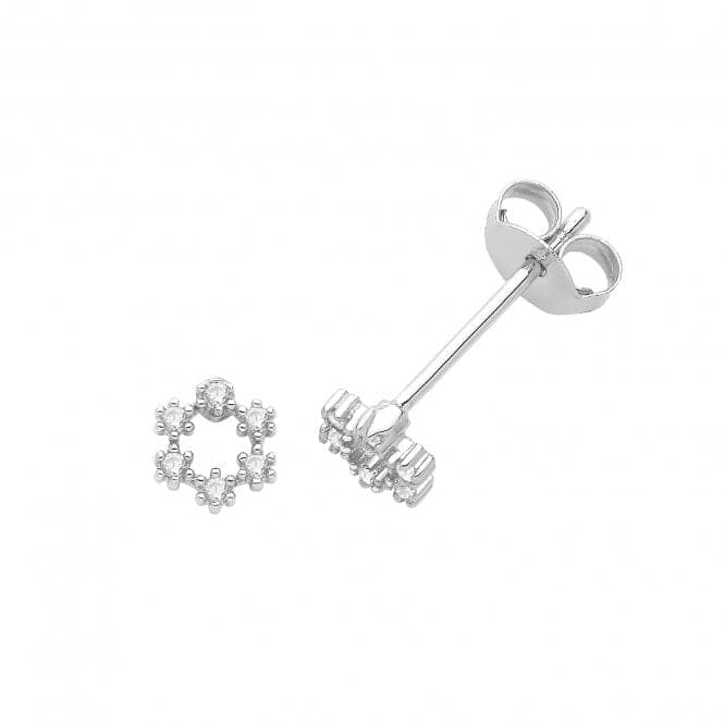 Silver Zirconia Flower Stud Earrings G51313Acotis Silver JewelleryTH - G51313