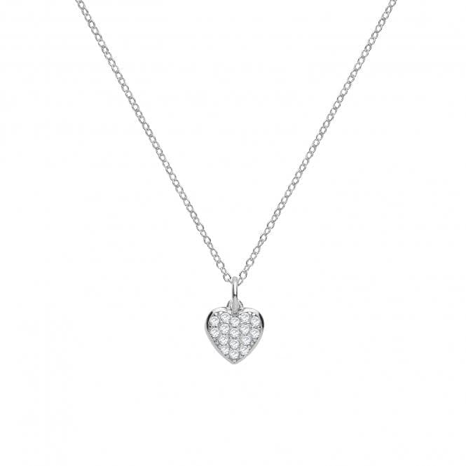 Silver Zirconia Heart Necklace G3358Acotis Silver JewelleryTH - G3358