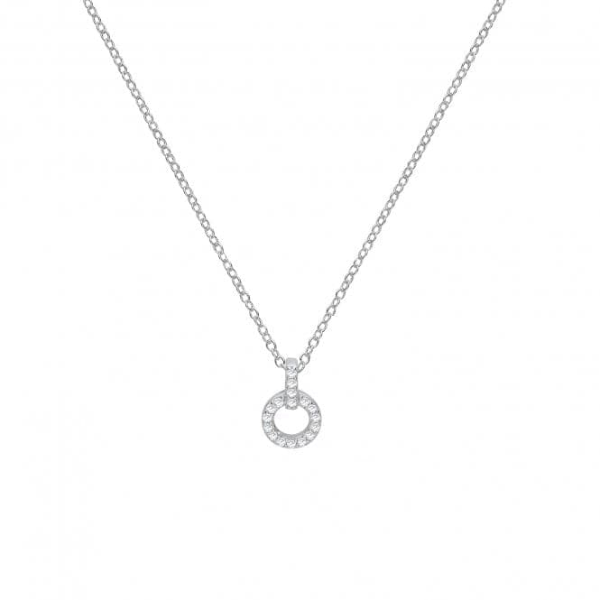 Silver Zirconia Open Circle Necklace G3366Acotis Silver JewelleryTH - G3366