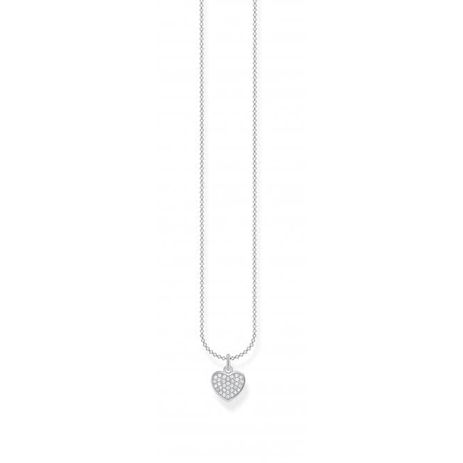 Silver Zirconia Pave Heart Necklace KE2046 - 051 - 14Thomas Sabo Charm Club CharmingKE2046 - 051 - 14 - L38v