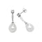 Silver Zirconia & Pearl rhodium Plated Drop Earrings G51140Acotis Silver JewelleryTH - G51140