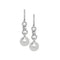 Silver Zirconia & Pearl rhodium Plated Drop Earrings G51146Acotis Silver JewelleryTH - G51146