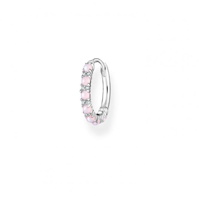 Silver Zirconia Pink Stones Single Hoop Earring CR664 - 166 - 7Thomas Sabo Charm Club CharmingCR664 - 166 - 7