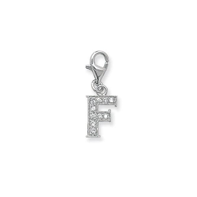 Silver Zirconia Set Initial On Trigger Pendant G6282/FAcotis Silver JewelleryTH - G6282/F