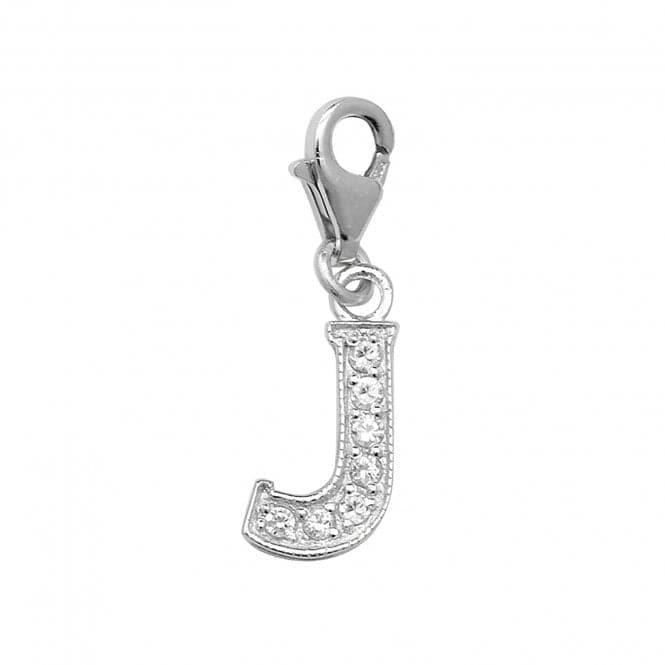 Silver Zirconia Set Initial On Trigger Pendant G6282/JAcotis Silver JewelleryTH - G6282/J