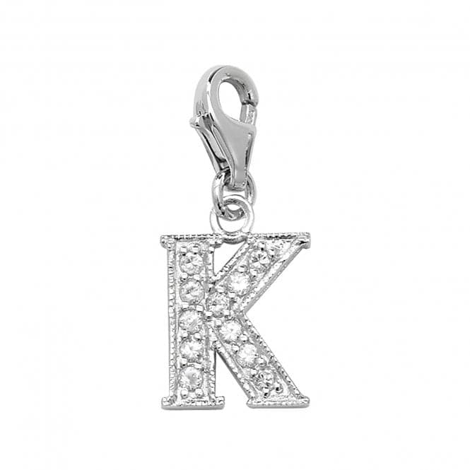 Silver Zirconia Set Initial On Trigger Pendant G6282/KAcotis Silver JewelleryTH - G6282/K