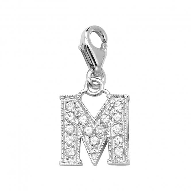 Silver Zirconia Set Initial On Trigger Pendant G6282/MAcotis Silver JewelleryTH - G6282/M