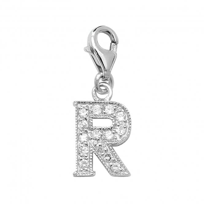 Silver Zirconia Set Initial On Trigger Pendant G6282/RAcotis Silver JewelleryTH - G6282/R