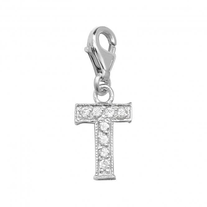 Silver Zirconia Set Initial On Trigger Pendant G6282/TAcotis Silver JewelleryTH - G6282/T