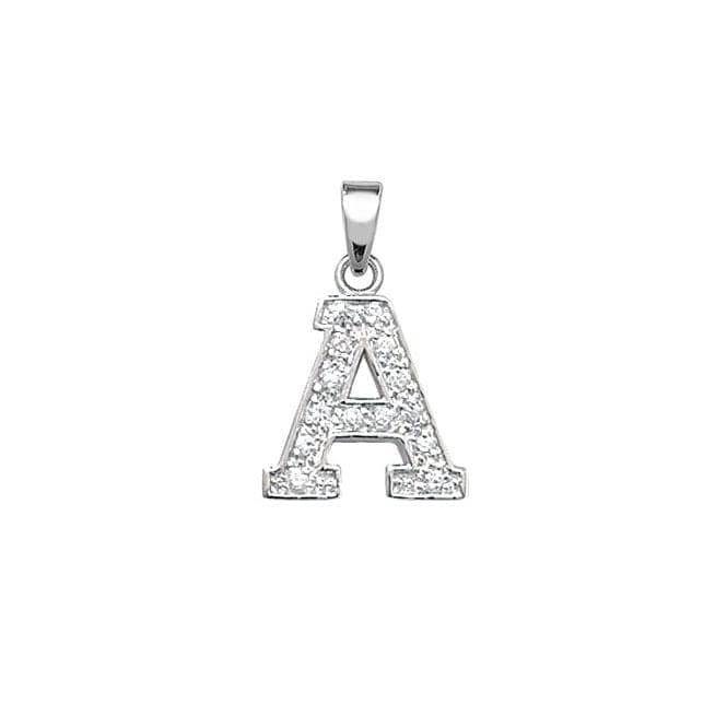 Silver Zirconia Set Initial Pendant G6124/AAcotis Silver JewelleryTH - G6124/A