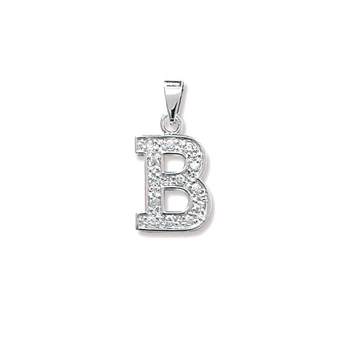 Silver Zirconia Set Initial Pendant G6124/BAcotis Silver JewelleryTH - G6124/B