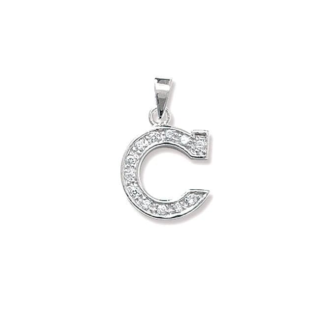 Silver Zirconia Set Initial Pendant G6124/CAcotis Silver JewelleryTH - G6124/C