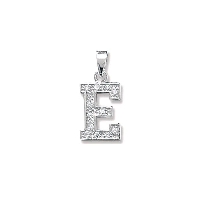 Silver Zirconia Set Initial Pendant G6124/EAcotis Silver JewelleryTH - G6124/E