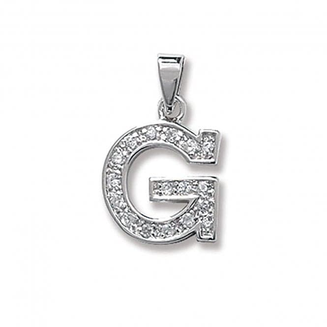 Silver Zirconia Set Initial Pendant G6124/GAcotis Silver JewelleryTH - G6124/G