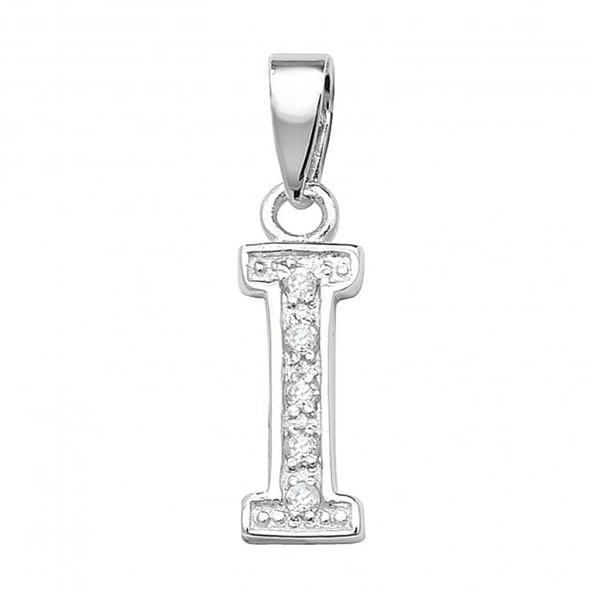 Silver Zirconia Set Initial Pendant G6124/IAcotis Silver JewelleryTH - G6124/I