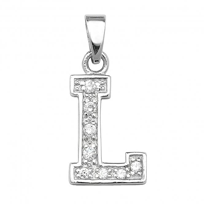 Silver Zirconia Set Initial Pendant G6124/LAcotis Silver JewelleryTH - G6124/L