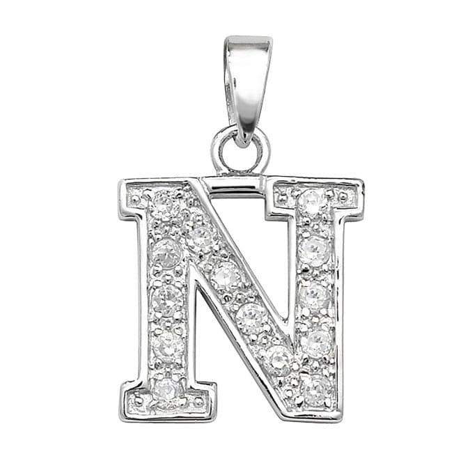 Silver Zirconia Set Initial Pendant G6124/NAcotis Silver JewelleryTH - G6124/N