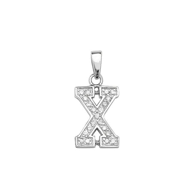 Silver Zirconia Set Initial Pendant G6124/XAcotis Silver JewelleryTH - G6124/X