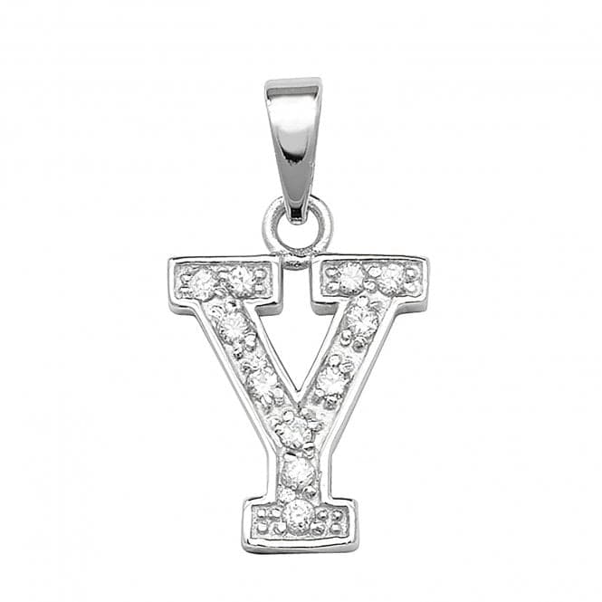 Silver Zirconia Set Initial Pendant G6124/YAcotis Silver JewelleryTH - G6124/Y