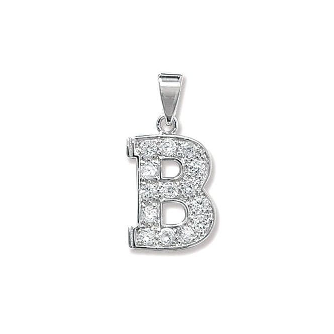 Silver Zirconia Set Initial Pendant G6125/BAcotis Silver JewelleryTH - G6125/B