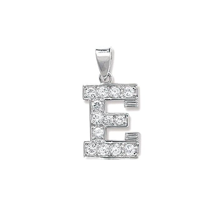 Silver Zirconia Set Initial Pendant G6125/EAcotis Silver JewelleryTH - G6125/E