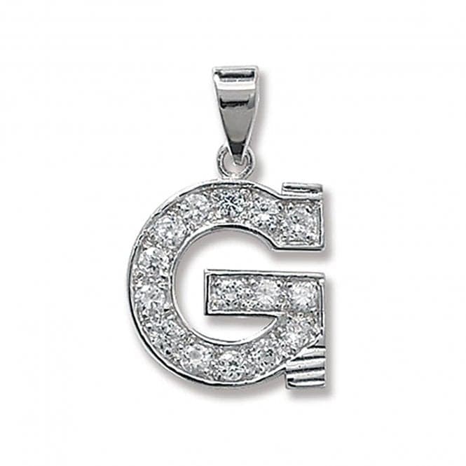 Silver Zirconia Set Initial Pendant G6125/GAcotis Silver JewelleryTH - G6125/G