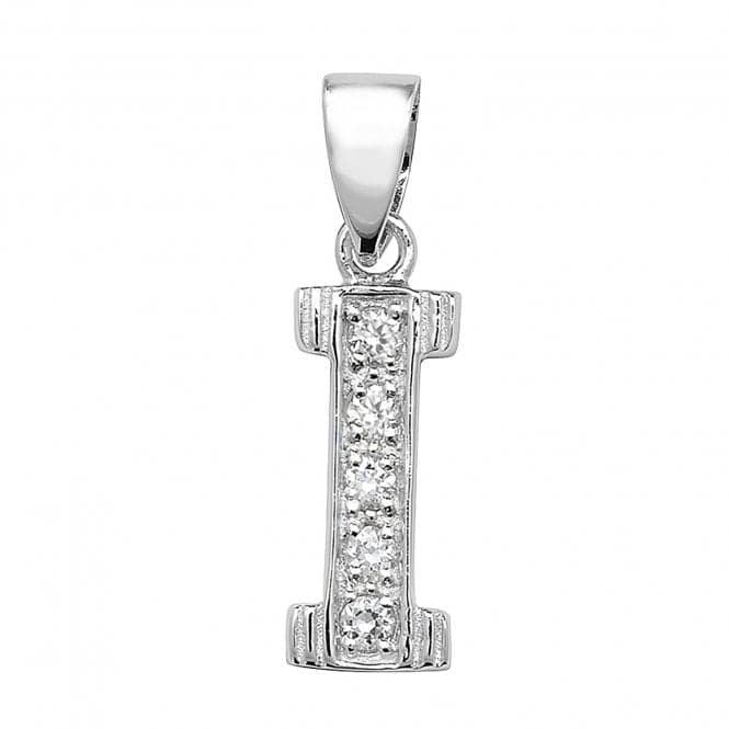 Silver Zirconia Set Initial Pendant G6125/IAcotis Silver JewelleryTH - G6125/I